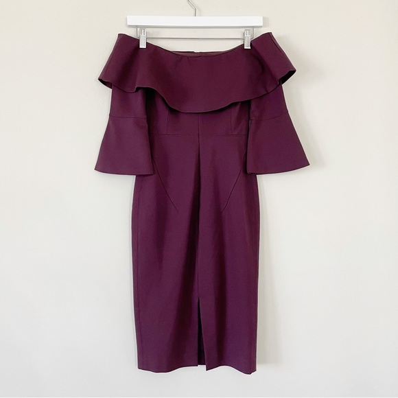 Babaton Aritzia Giovanni midi dress Off the Shoulder Ruffle - Picture 7 of 12